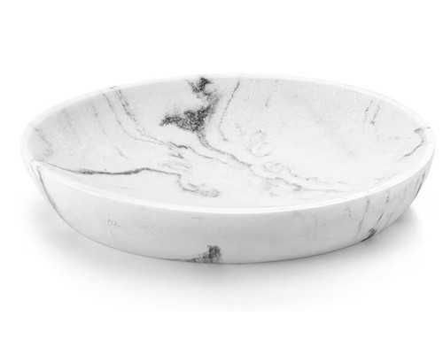 Resin white marble oval - resin,