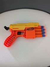 Nerf Alpha Strike Fang QS-4 Hand Gun Blaster Orange Black Yellow Toy With Bullet