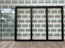 BLACK BIFOLDIND SLIDING DOORS PATIO BIFOLDS ALUMINIUM EXTERNAL EXTERIOR GLAZED