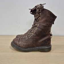 Dr Martens Triumph Aimilita Brown Leather Fur Trim Warm Fold Down Boots Uk 5