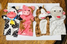 Melissa and Doug Farm Friends Animal Hand Puppets set Cow Horse Sheep Pig 19080