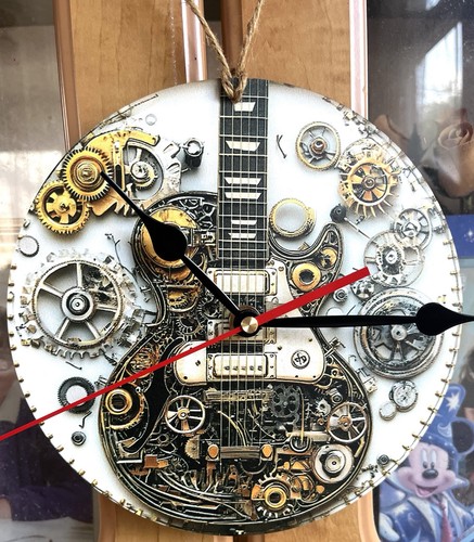 Clock steampunk guitar cogs - guitar, 2d