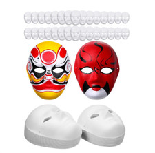10Pcs White Rigid Paper Plain Full Face Masks for Arts & Crafts - Unisex