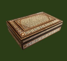 Mother of Pearl Inlaid Mosaic Decorative Middle Eastern Islamic Box