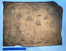 HUGE Pirate Treasure Map Aged