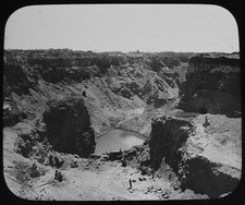 OPEN MINE WORKINGS KIMBERLEY SOUTH AFRICA C1896 Magic Lantern Slide GWW PHOTO