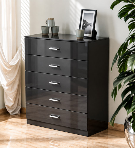 White high gloss drawer - high, 5