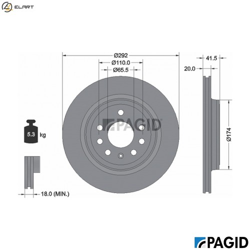 Brake disc 54184nc for - brake,