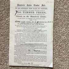 Old Somerset Tree Sale Marlborough Office 1890 , Interesting Document