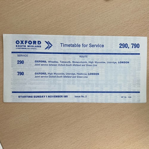 Oxford timetable - s., timetable.