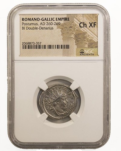 Postumus double denarius ad - bi,