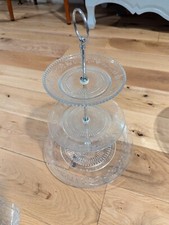 Habitat Martha 3 tier glass cake stand used with box 