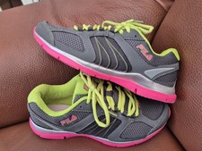 Womens Ladies Grey Pink FILA Running Trainers Size 6 Breast Cancer Awareness