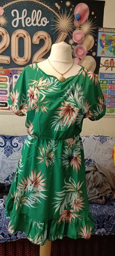 Tiered hawaiian style midi - hawaiian,