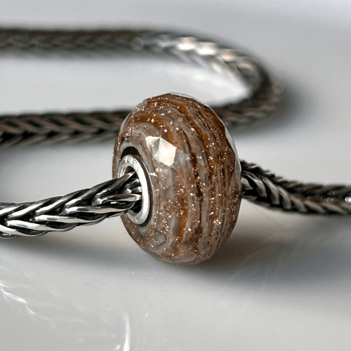 Trollbeads light brown glitter - trollbeads,