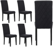 4 X Black Velvet Dining Chairs