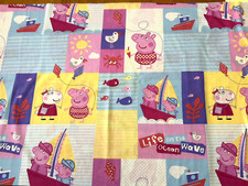 PEPPA PIG Polycotton Fabric Remnant 44"/112cm x 28"/71cm Life On The Ocean Waves