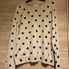 Boden Size M Beige/Navy Polka