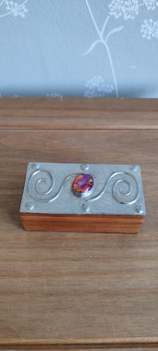 Pewter lidded box - pewter,