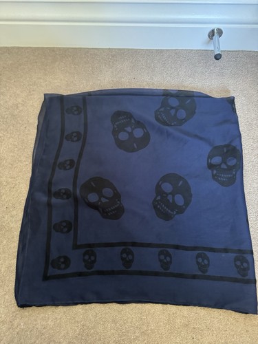 Skull scarf dark blue - (dark, &