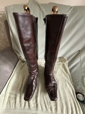 Women's Brown Long Boots Wide Leg Size 7 (41)