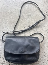 Black Leather Enny Shoulder/ Cross Body Bag