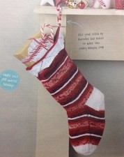 Sparkly Striped Christmas Stocking DK KNITTING PATTERN - 50x20cm