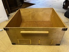 Large Wooden Storage Box with Lid. 1972 Archive  Box