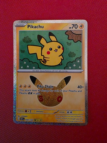 Pikachu 034 128 holo - pikachu,