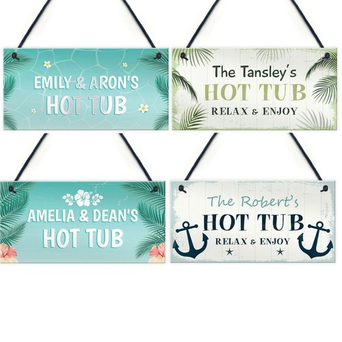 Personalised hot tub signs - personalised, and