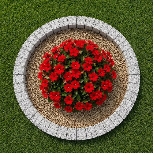 120cm white granite - 120cm, garden
