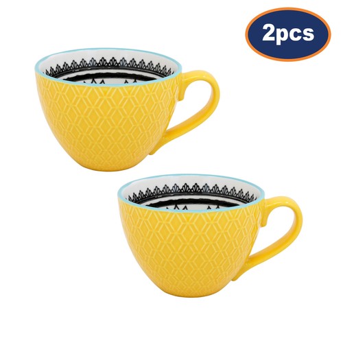 2pcs yellow coffee tea - tea, cup