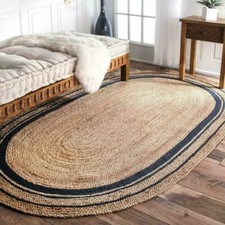 Oval Rug Jute 100% natural