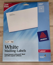 Avery 5267 White Laser Mailing Labels 1/2" x 1-3/4" Open Box 400 Labels Remainin