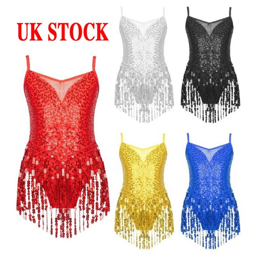 Girls sequins tassel latin - sequins,