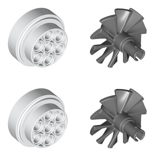 Lego bricks rotor blades - bricks, 4x