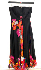 Dynasty London  Evening Maxi Dress UK  10   Beads , Floral , Strapless