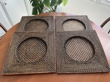 (4) Rattan Placemats Square