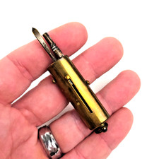 Antique Brass Propelling Chatelaine Multi Tool, Lace Hook Pencil Keyring