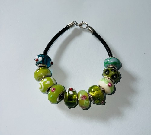 Mixed green hand made glass - mixed,