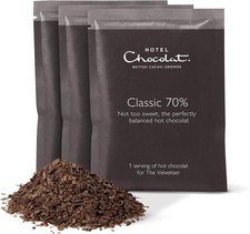 Hotel Chocolat Classic 70% Dark Hot Chocolate Sachets - Luxury Chocolate Flakes