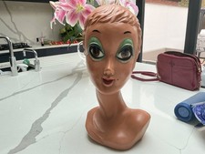 Vintage 1960s Twiggy Mannequin Head Display Jewellery Stand