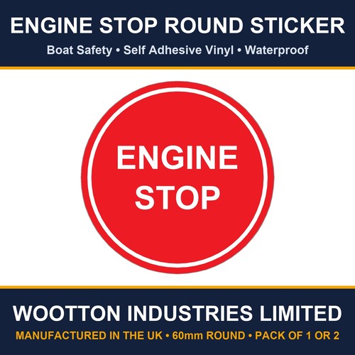 Engine stop sticker round - stop,