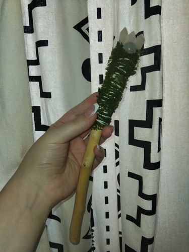 29cm crystal wand rose - 29cm, quartz