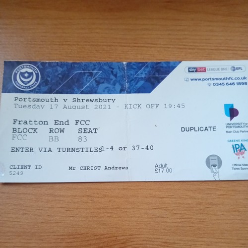 Ticket 2021 2022 8 - ticket, 17/8/2021