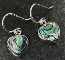 Abalone paua shell heart drop