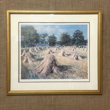 Large Framed Signed James McIntosh Patrick Print “Wheat Stooks”