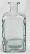 Hand Blown Glass Bottle In Clear Glass With Slight Green Tinge Superb Condition