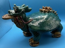 MAJOLICA FOO DOG SHIWAN DRAGON