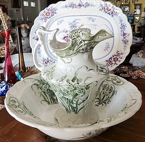 Antique green transferware - antique,